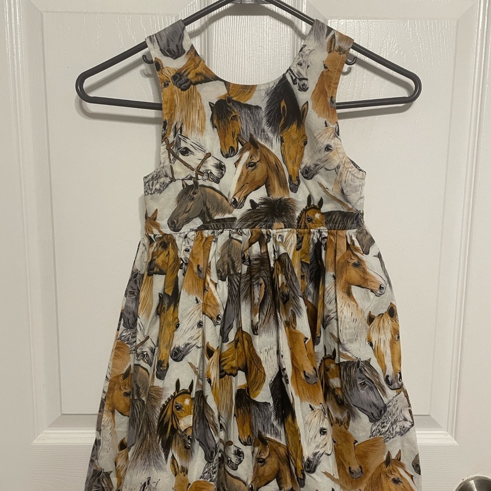 Molo Channi Style Horse Print sleeveless Dress -Custom made